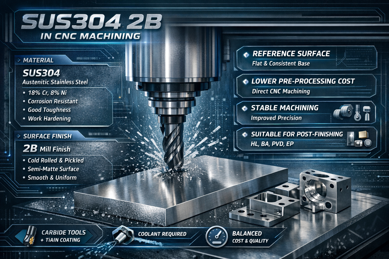 SUS304 2B CNC machining